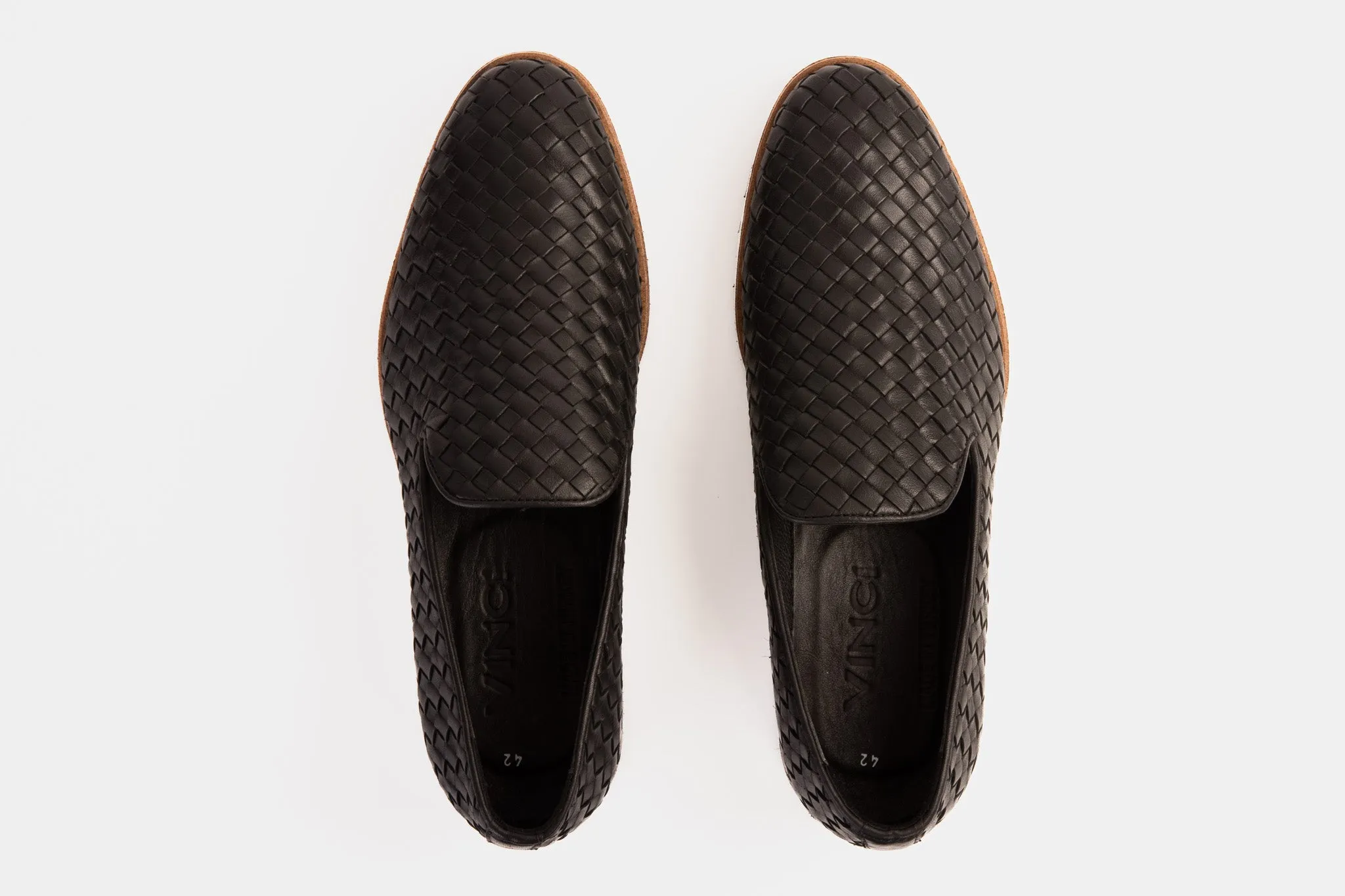 The Ostrava Black Leather Woven Slip-on Loafer Men Shoe Final Sale!