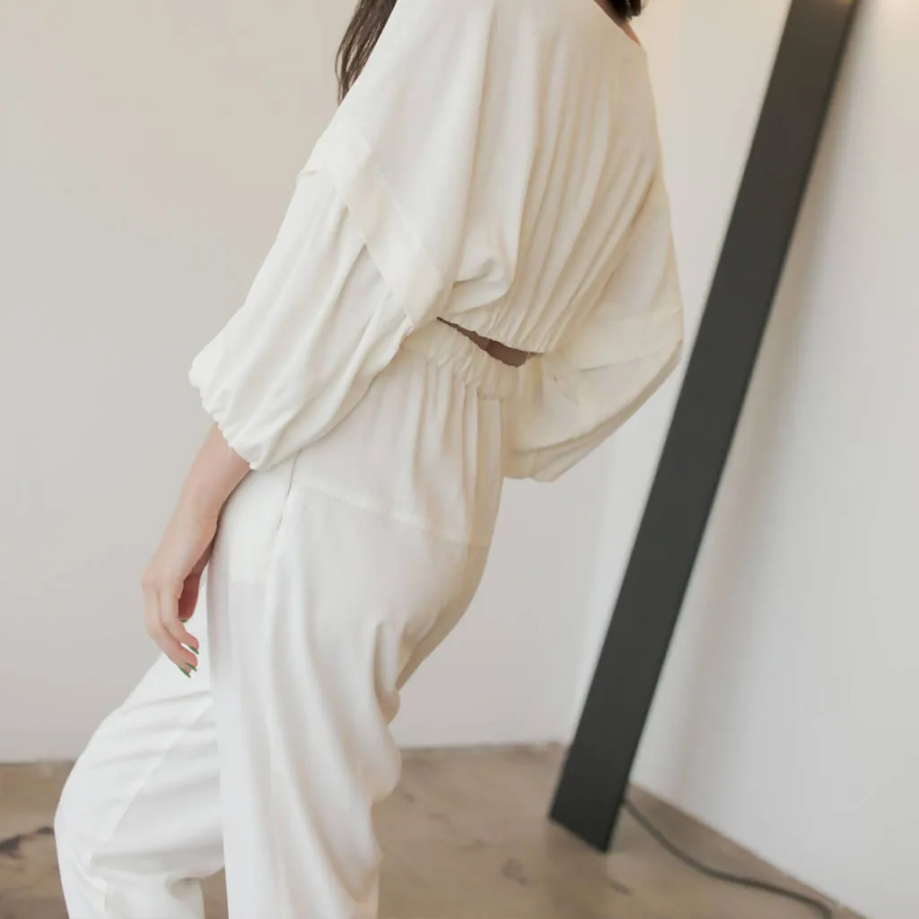 Unisex Pull On Pant- White