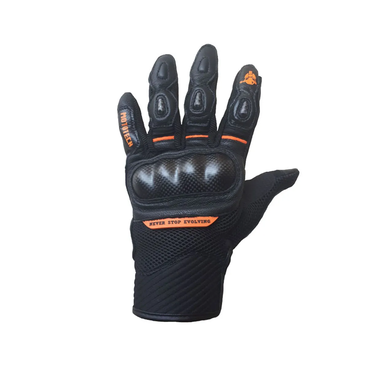 Urbane - Short Carbon Motorcycle Riding Gloves - Orange