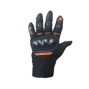 Urbane - Short Carbon Motorcycle Riding Gloves - Orange