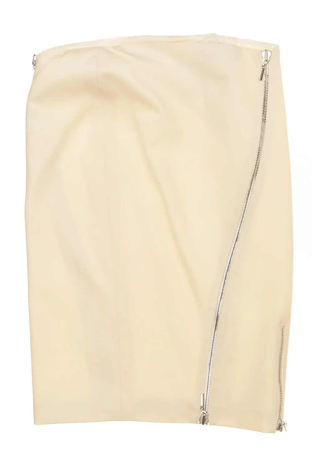 Versace - Cream Pencil skirt with zippers - IT 40