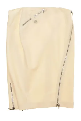 Versace - Cream Pencil skirt with zippers - IT 40