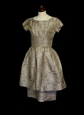 Vintage 1950s Oyster Silk Cocktail Dress