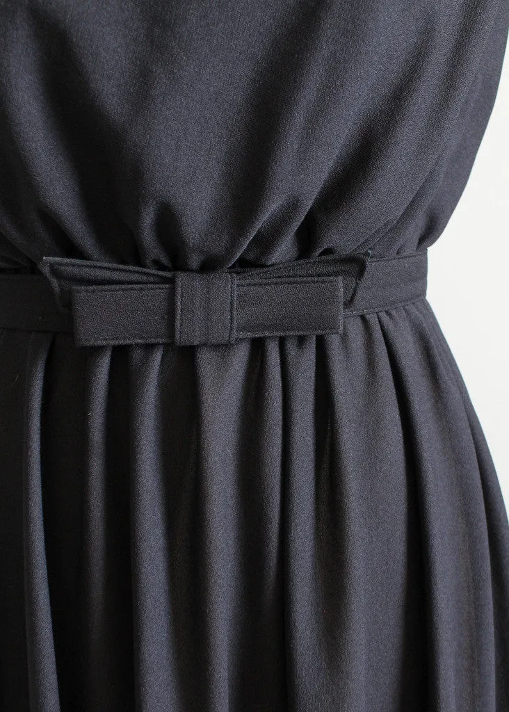 Vintage 1970s Toni Todd Black Draped Back Dress