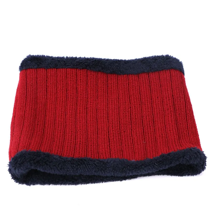 Winter Beanie Hat Scarf Gloves Three-piece Set Women Men Touch Screen Gloves Outdoor Warm Velvet Knitted Unisex Beanie Hats Sets