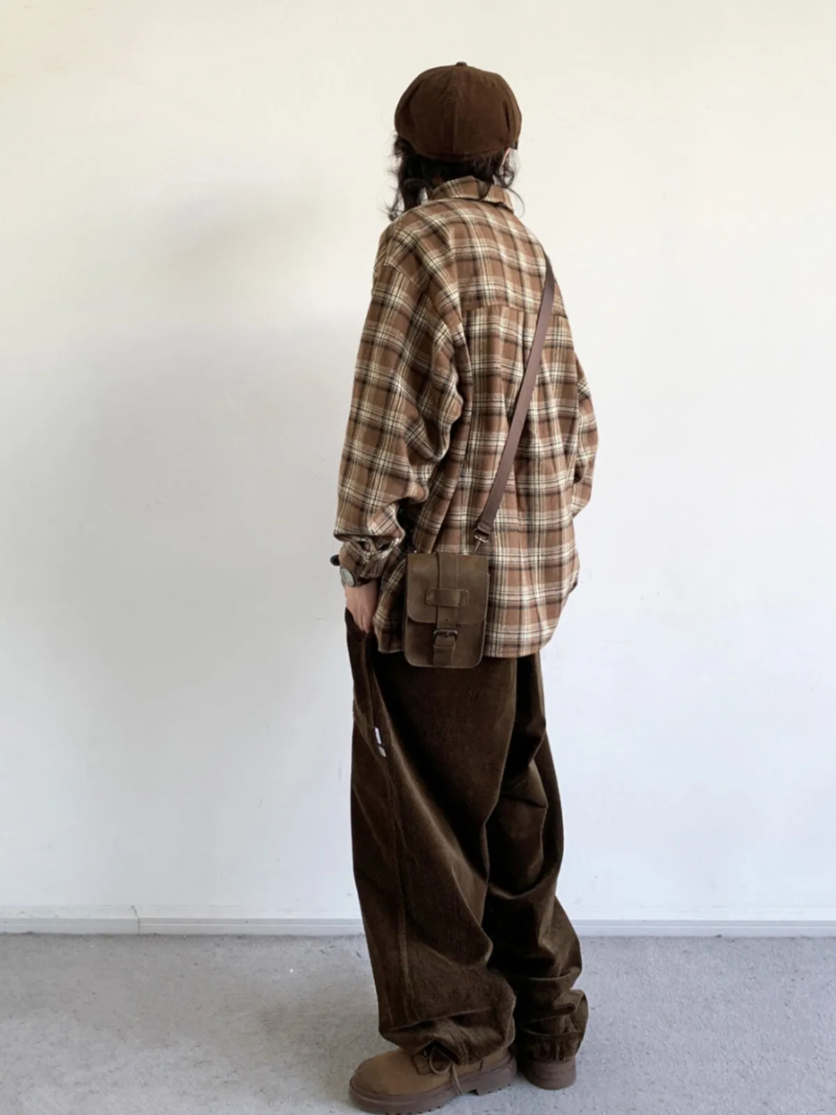 WLS Retro Japanese Woolen Plaid Shirt