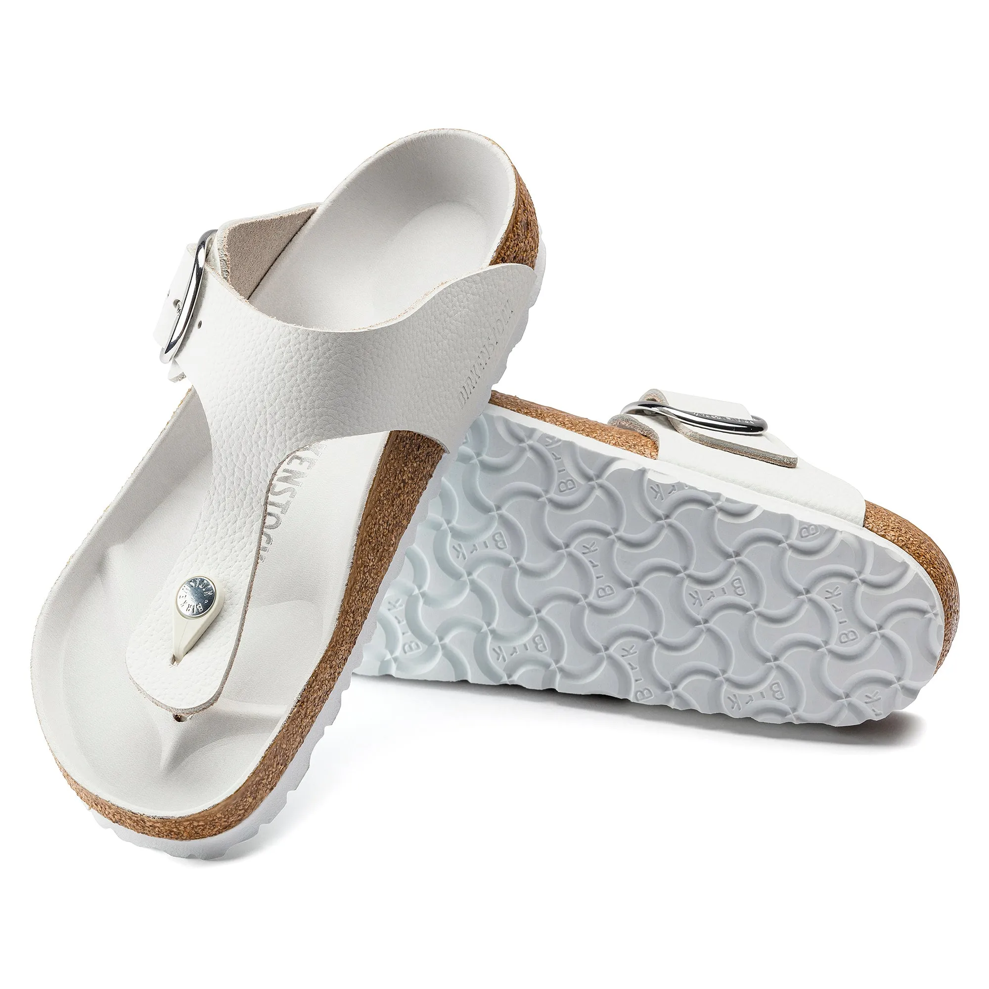 Women's Birkenstock Gizeh Big Buckle Leather Color: White