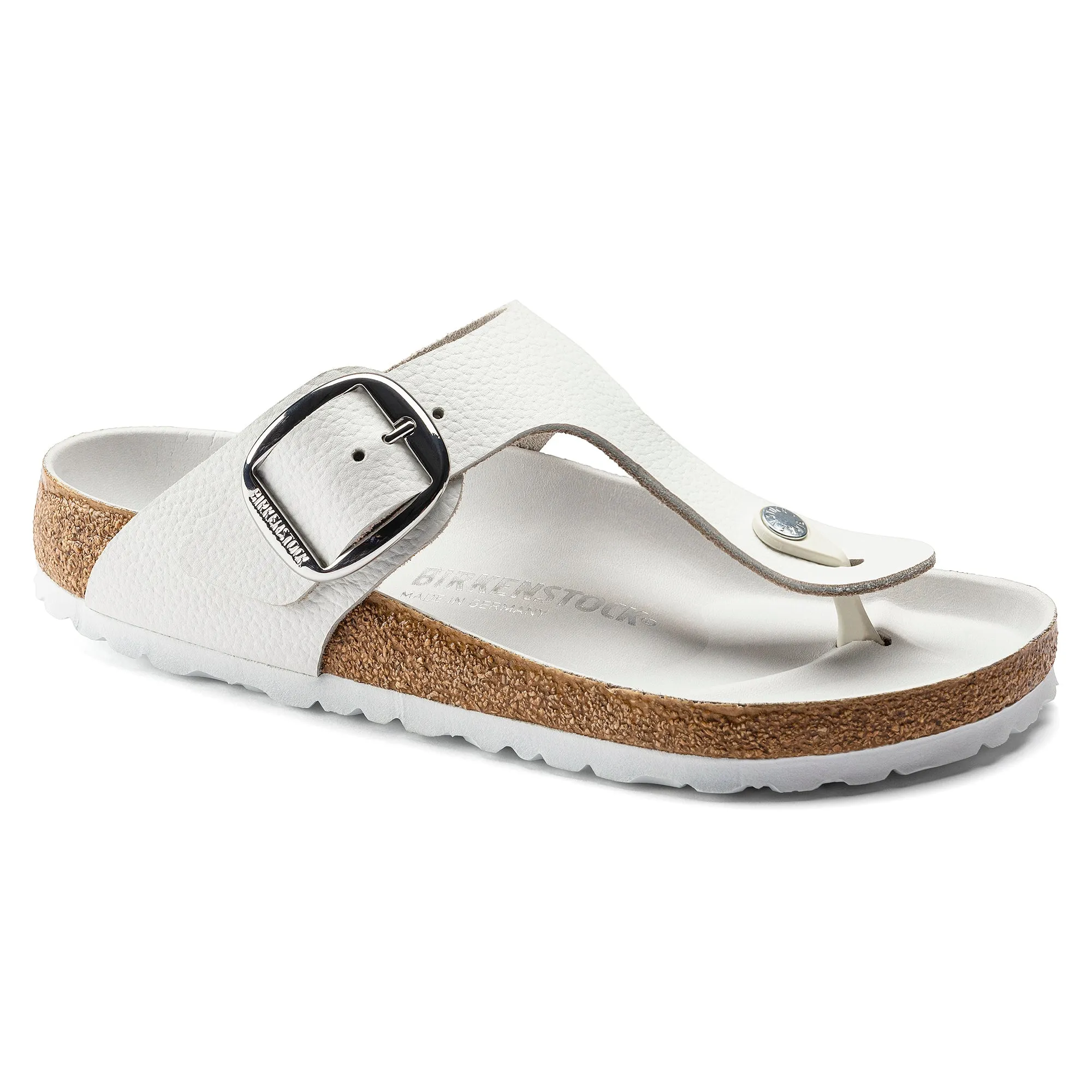 Women's Birkenstock Gizeh Big Buckle Leather Color: White