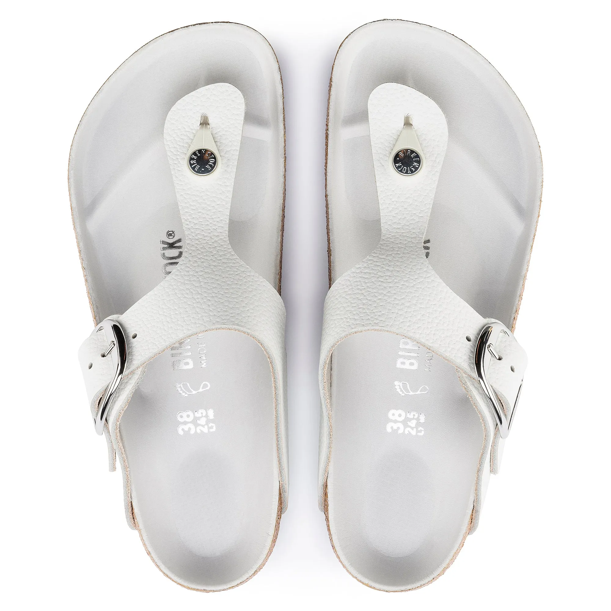 Women's Birkenstock Gizeh Big Buckle Leather Color: White