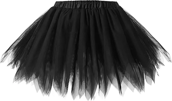 Women's Black Petticoat Skirt Tutu Skirts, Black