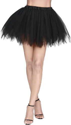 Women's Black Petticoat Skirt Tutu Skirts, Black