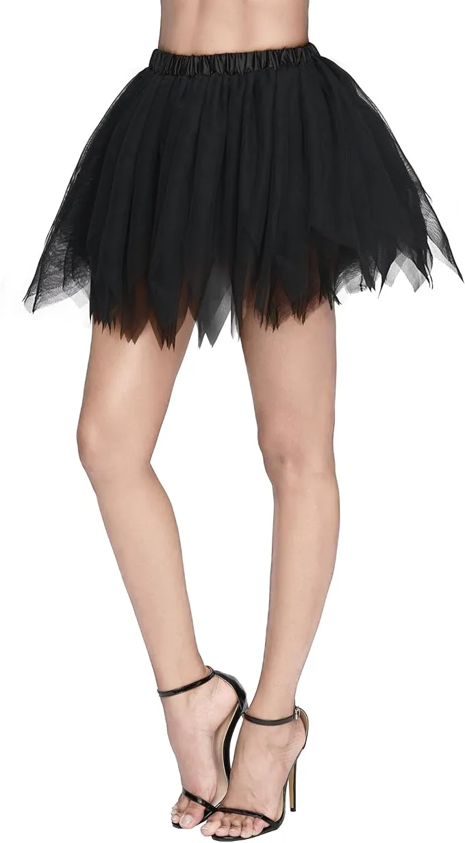 Women's Black Petticoat Skirt Tutu Skirts, Black