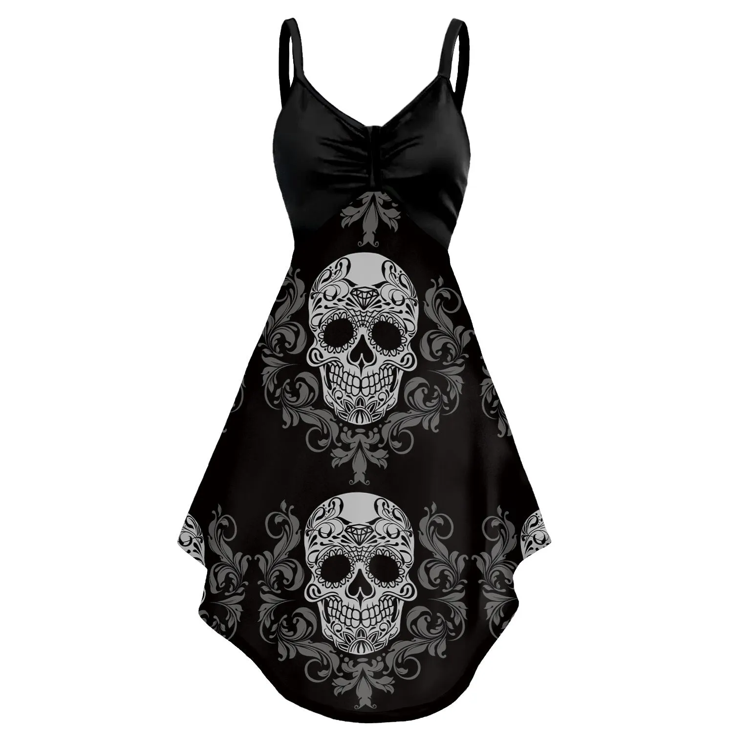 Women's Halloween Skull Head Printing Slip Dress