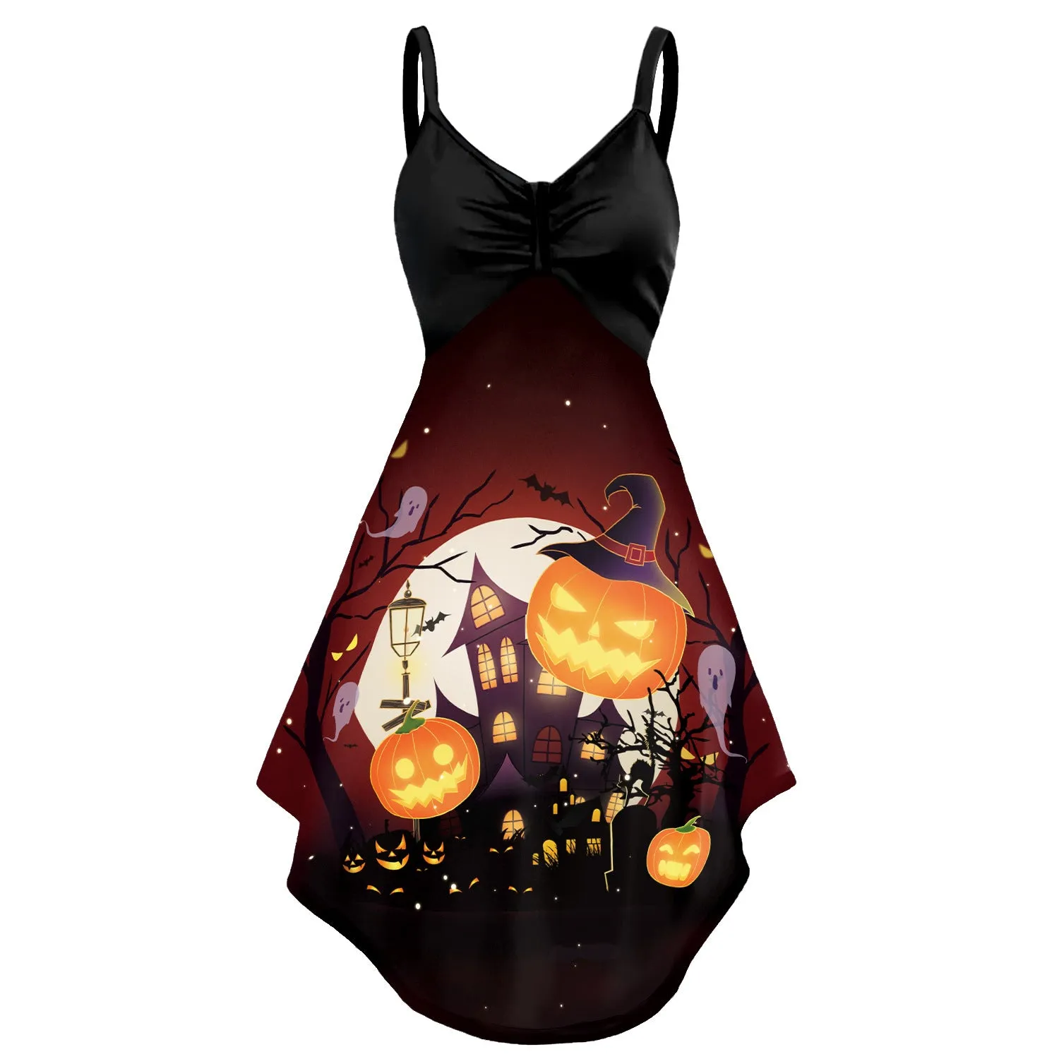 Women's Halloween Skull Head Printing Slip Dress