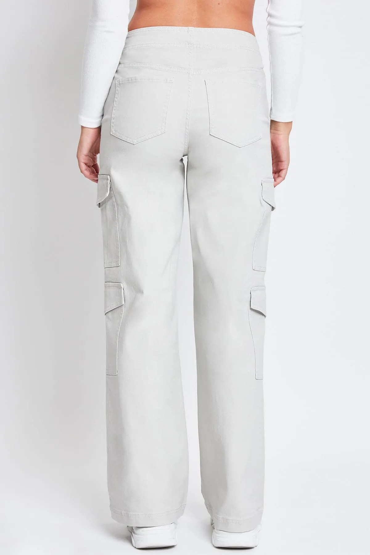 Women's High Rise Double Pocket Wide Leg Cargo Pants