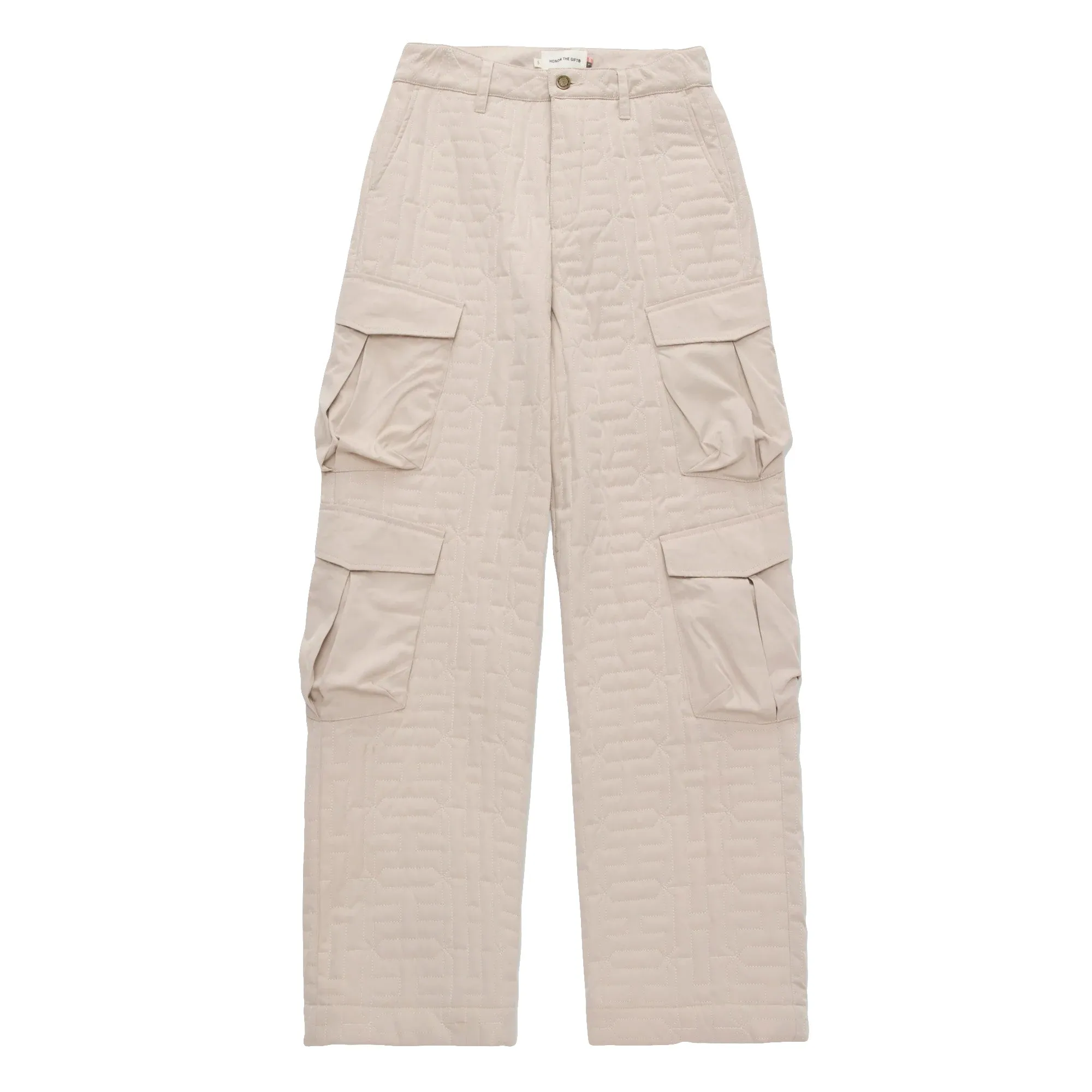 Womens Honor The Gift Quilted Cargo Pants 'Cream'