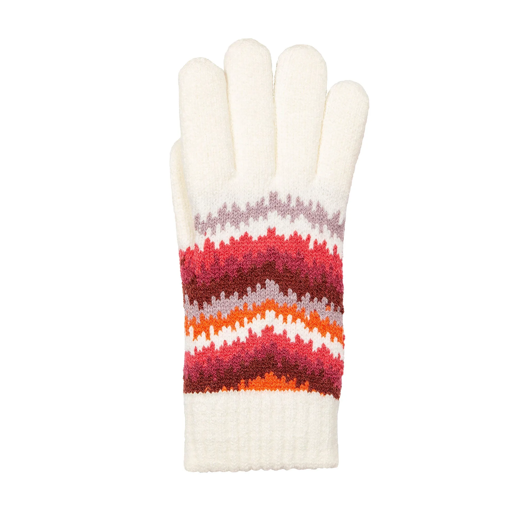 Women’s Jacquard Knitted Gloves with Contrasting Stripes