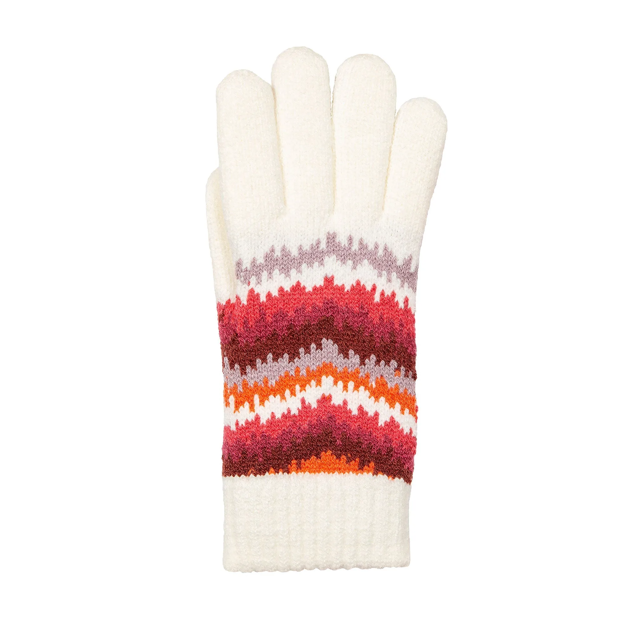 Women’s Jacquard Knitted Gloves with Contrasting Stripes