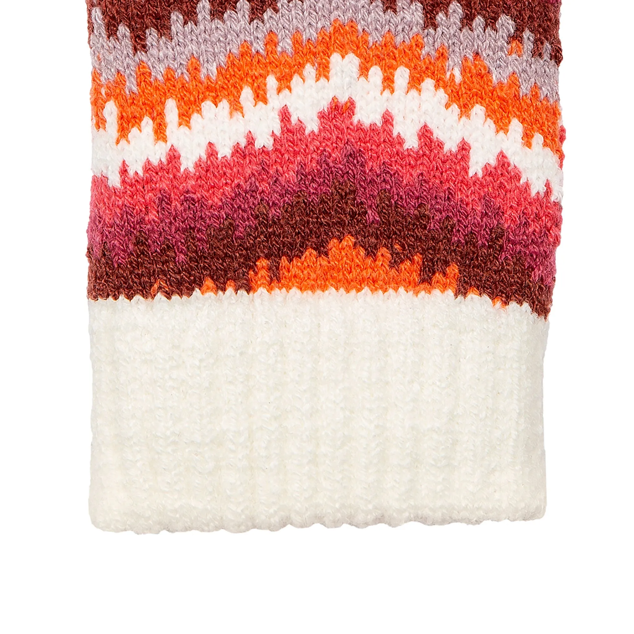 Women’s Jacquard Knitted Gloves with Contrasting Stripes