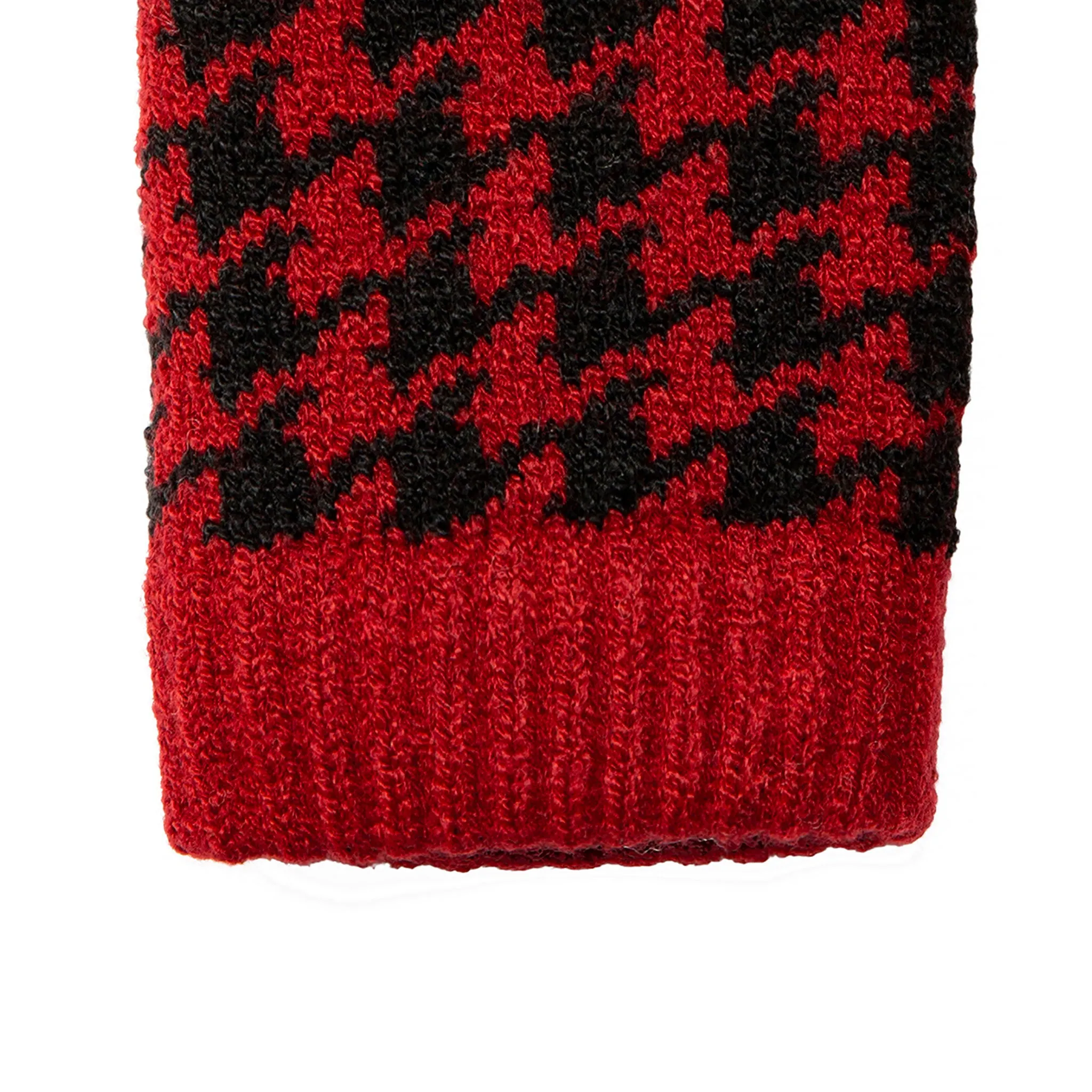 Women’s Jacquard Knitted Gloves with Dogtooth Pattern