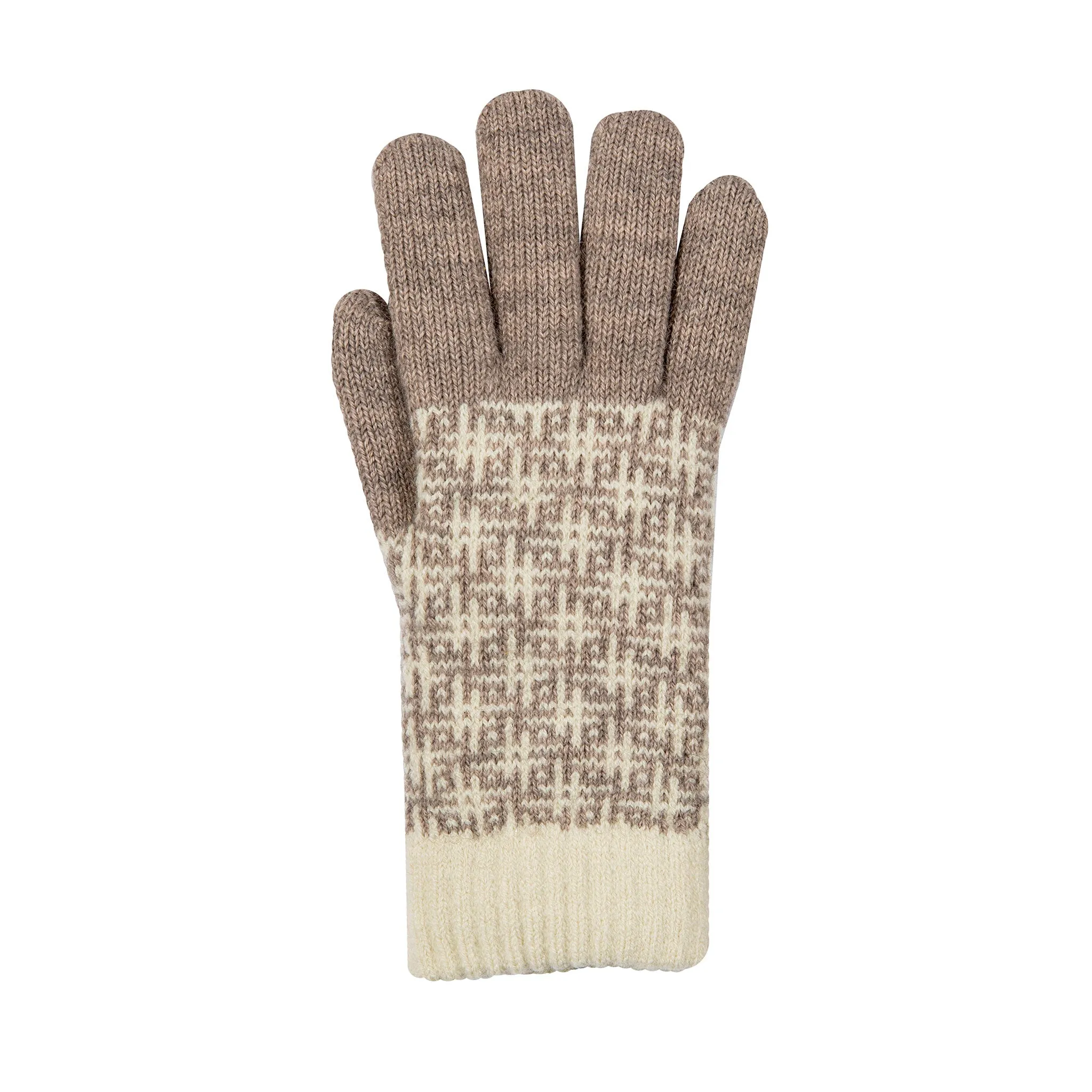 Women’s Jacquard Knitted Gloves with Hash Symbol Pattern