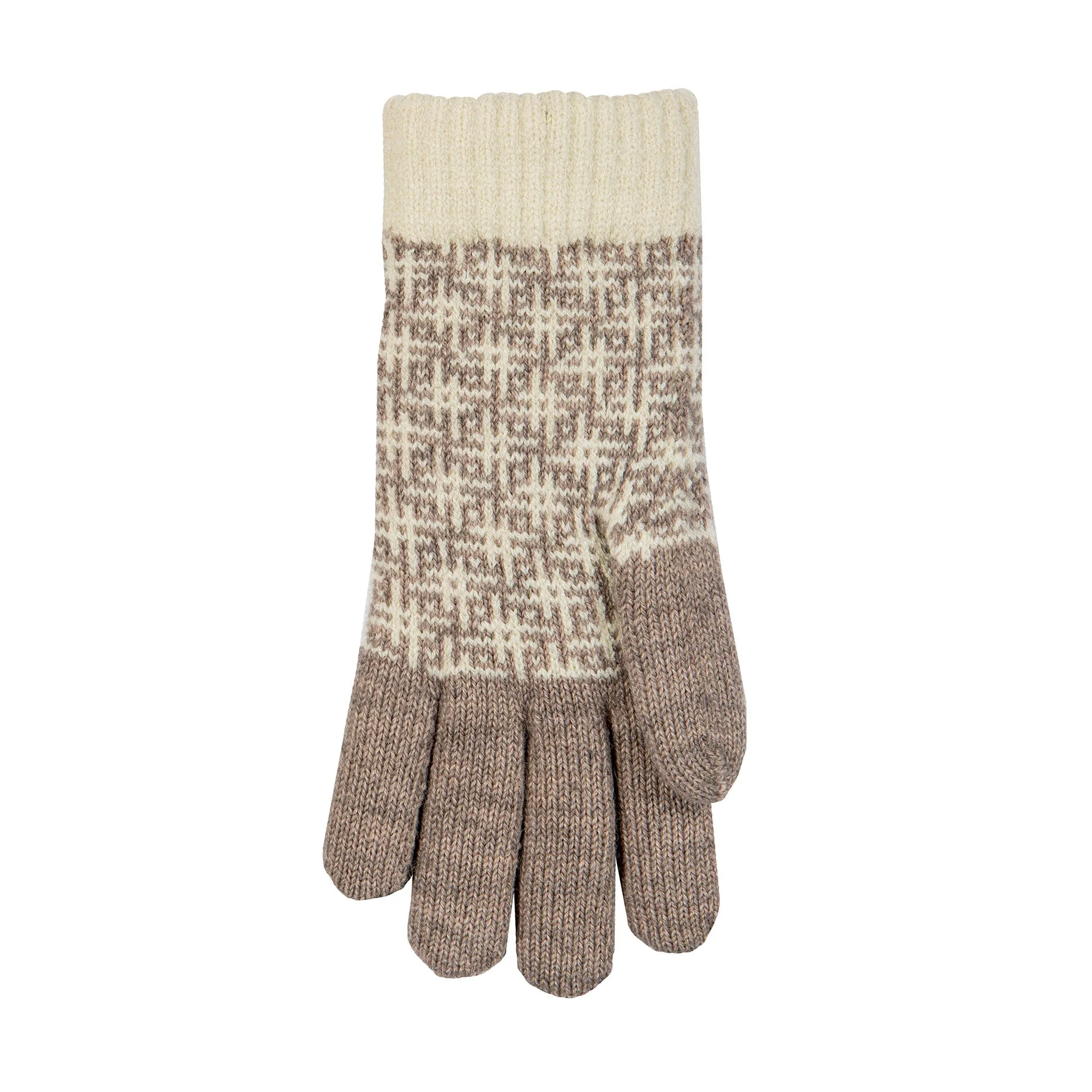 Women’s Jacquard Knitted Gloves with Hash Symbol Pattern