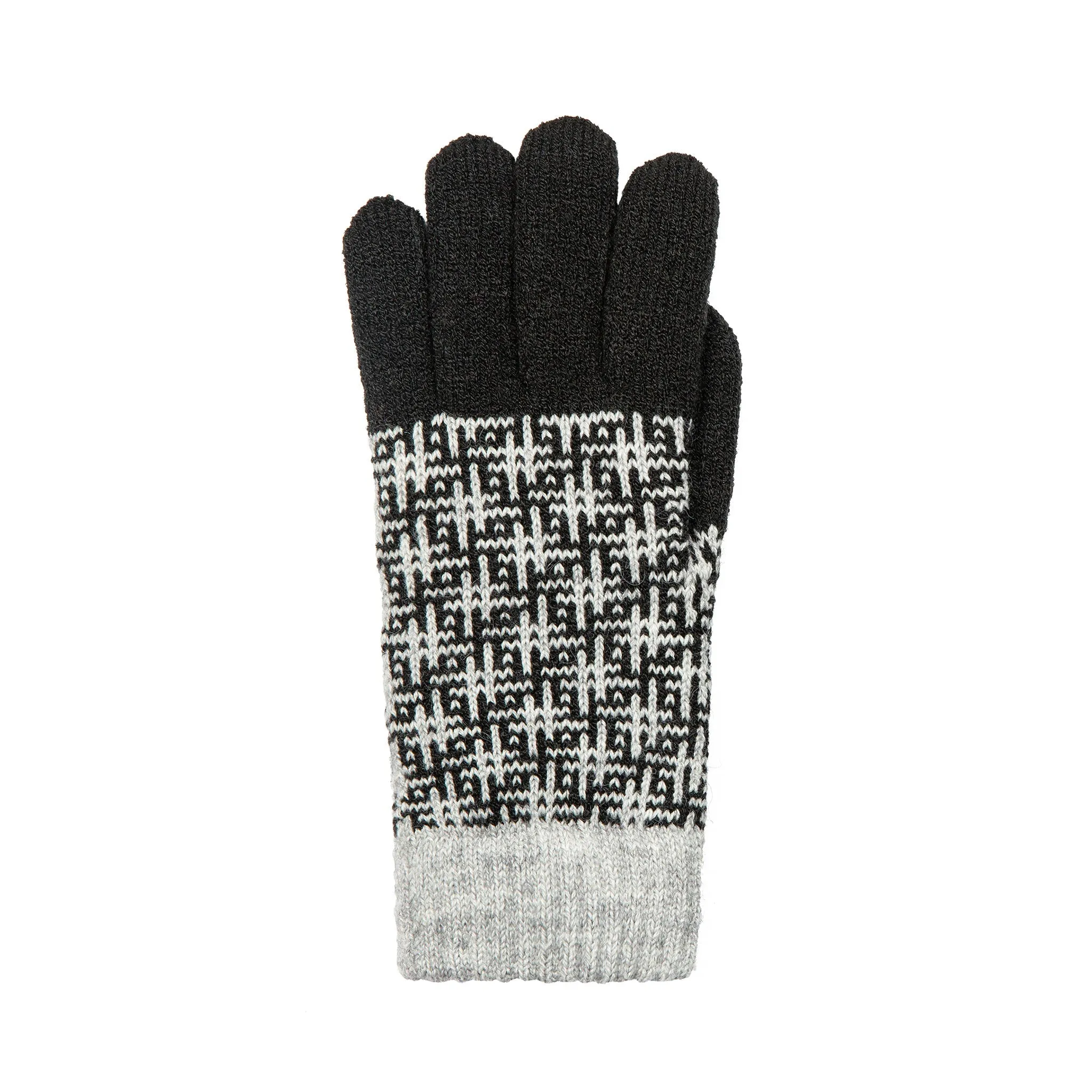 Women’s Jacquard Knitted Gloves with Hash Symbol Pattern