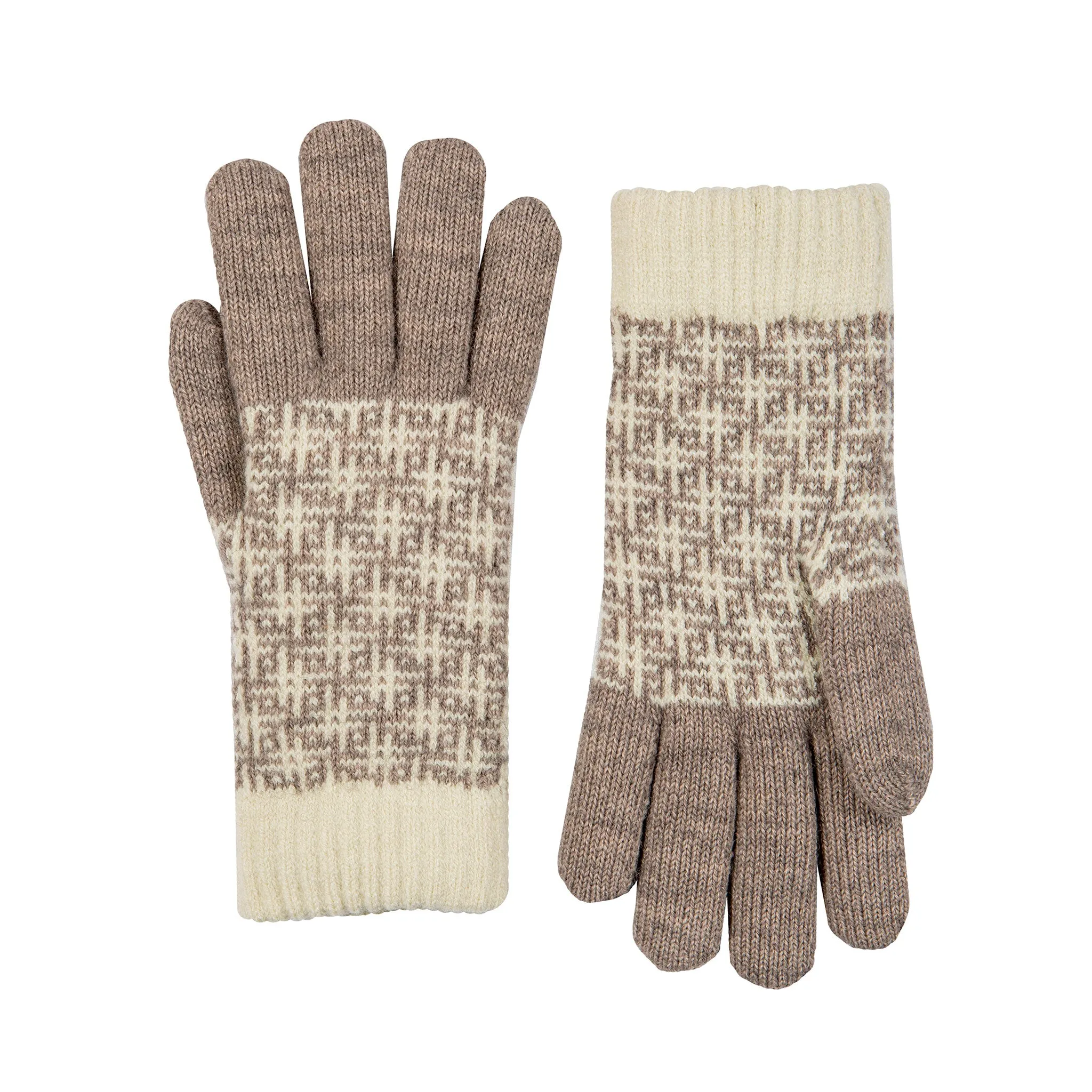 Women’s Jacquard Knitted Gloves with Hash Symbol Pattern