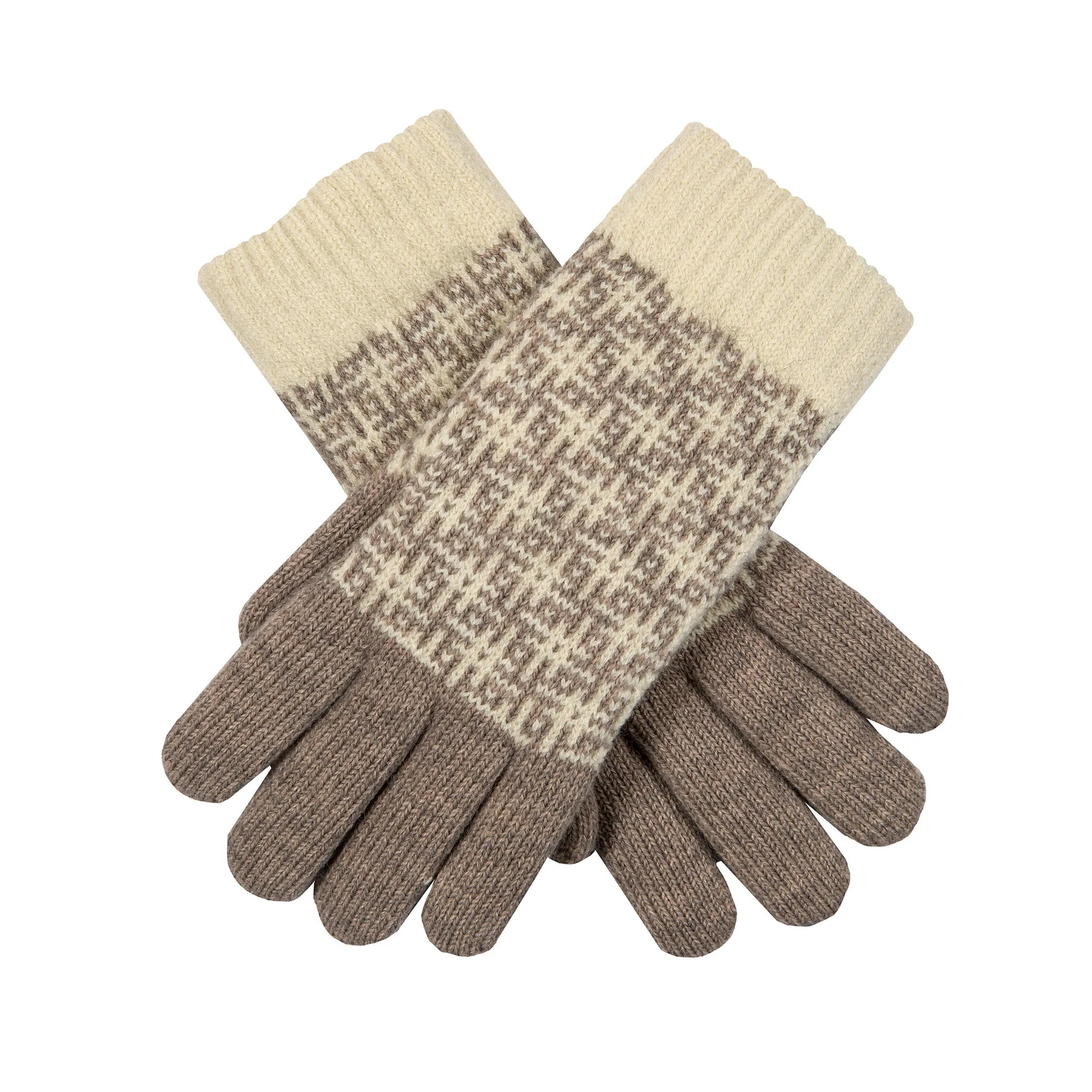 Women’s Jacquard Knitted Gloves with Hash Symbol Pattern