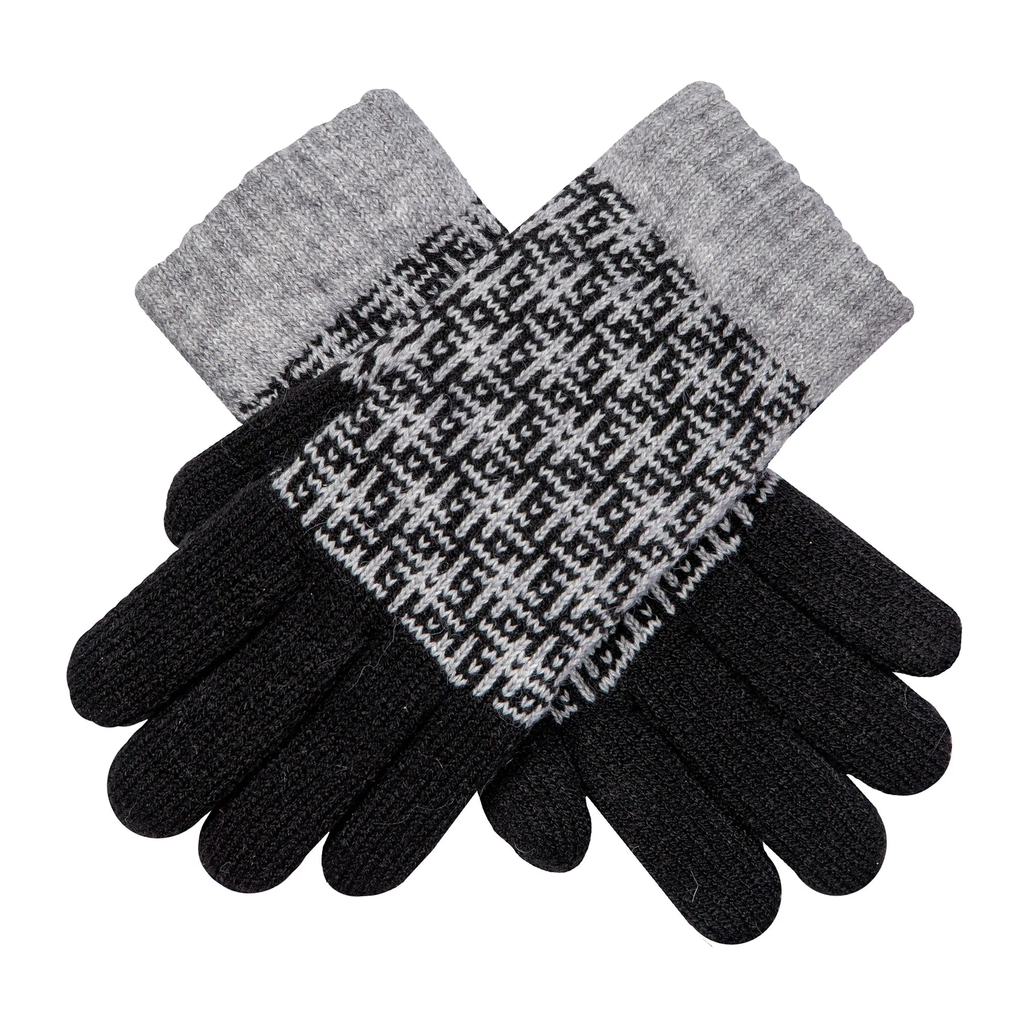 Women’s Jacquard Knitted Gloves with Hash Symbol Pattern