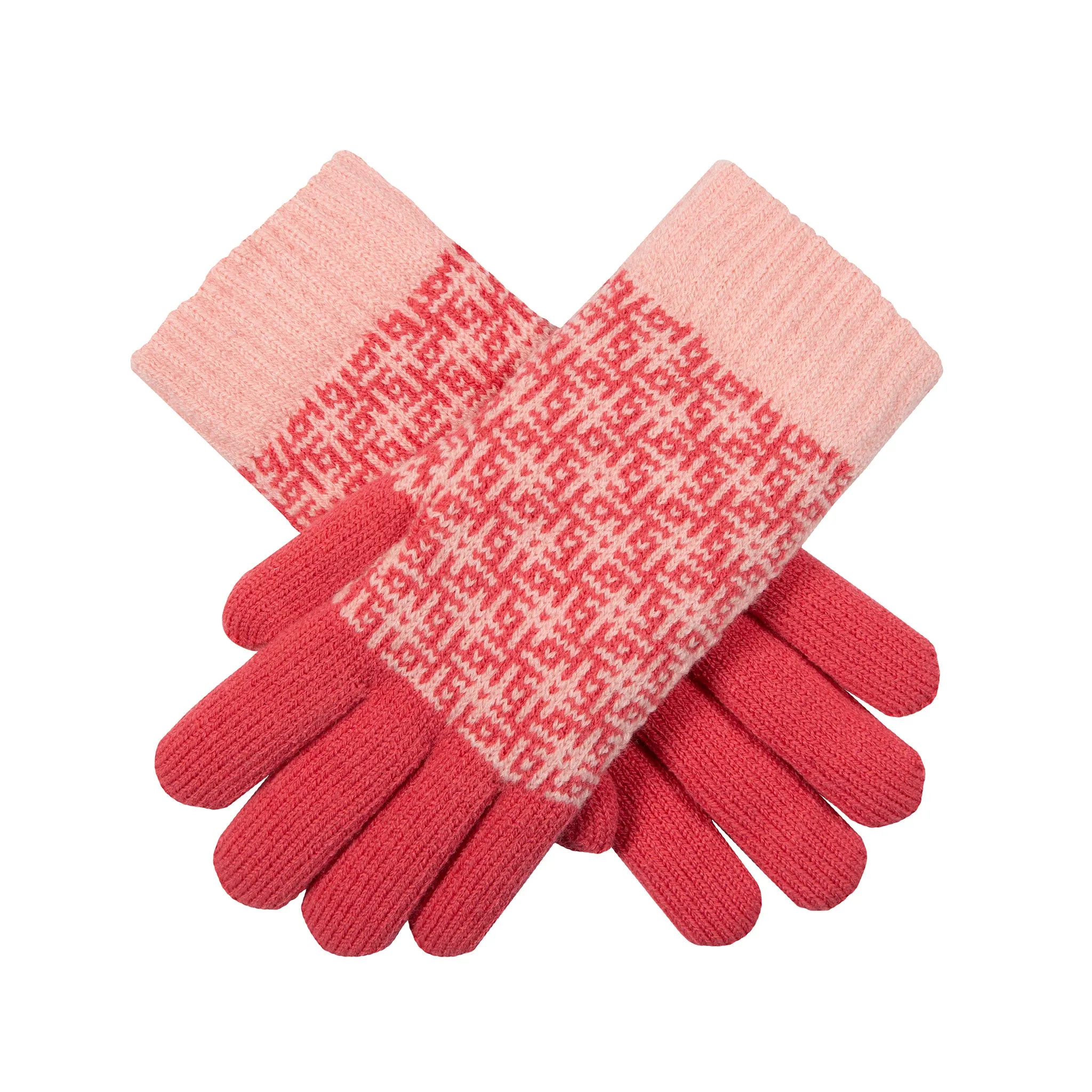 Women’s Jacquard Knitted Gloves with Hash Symbol Pattern