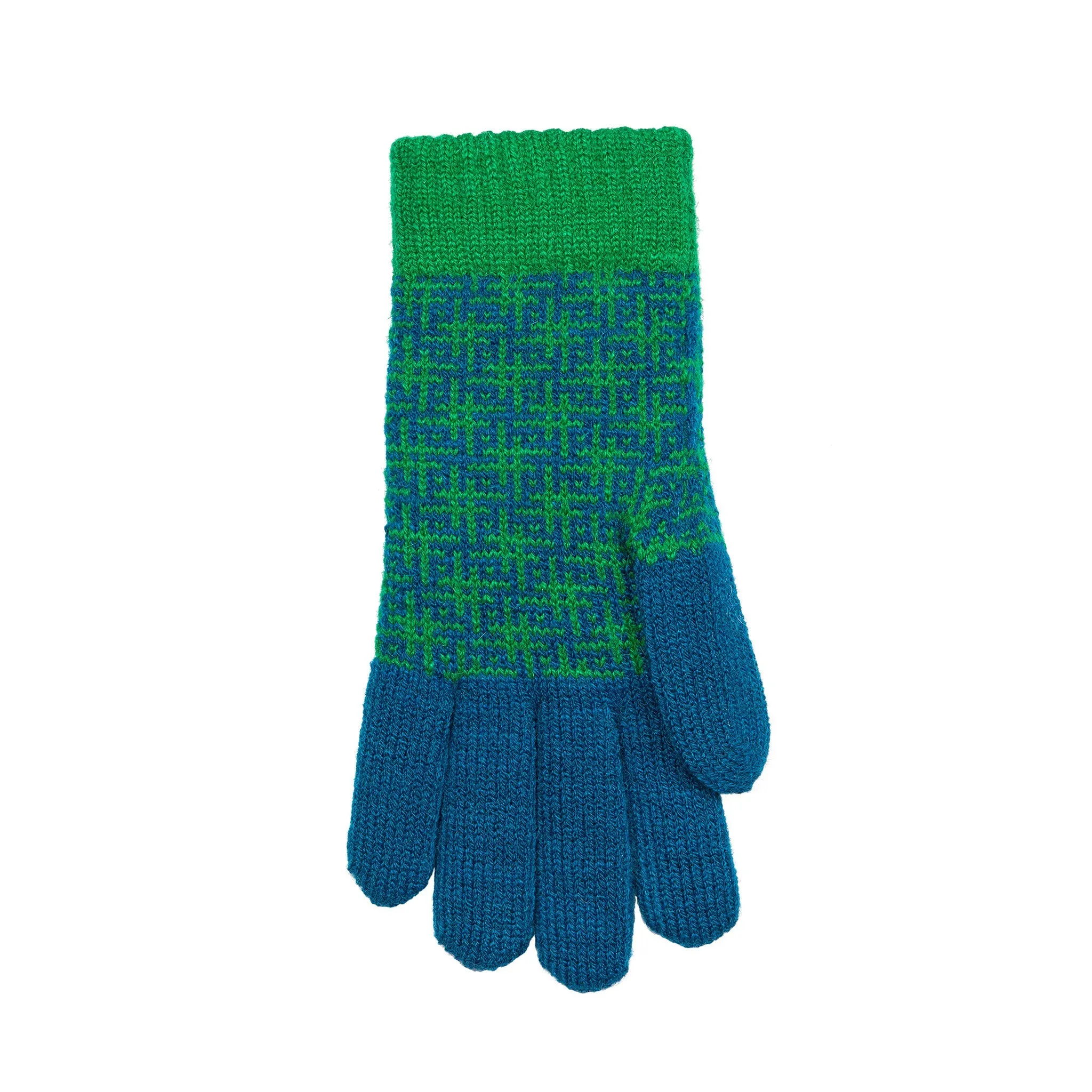 Women’s Jacquard Knitted Gloves with Hash Symbol Pattern