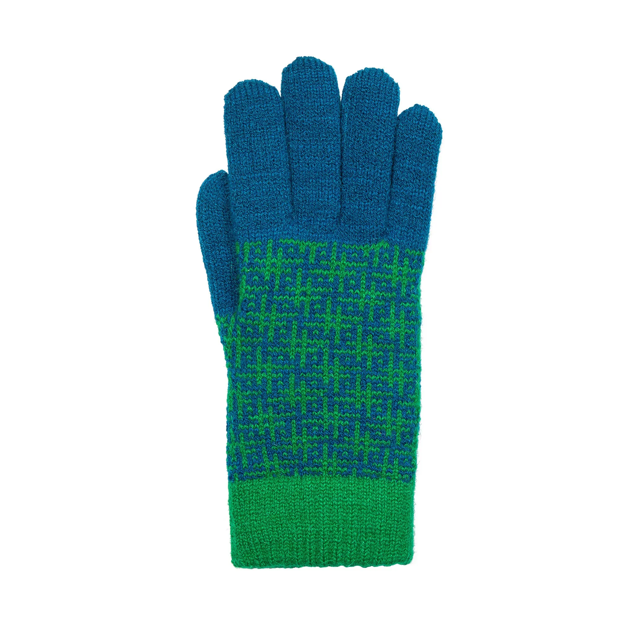 Women’s Jacquard Knitted Gloves with Hash Symbol Pattern