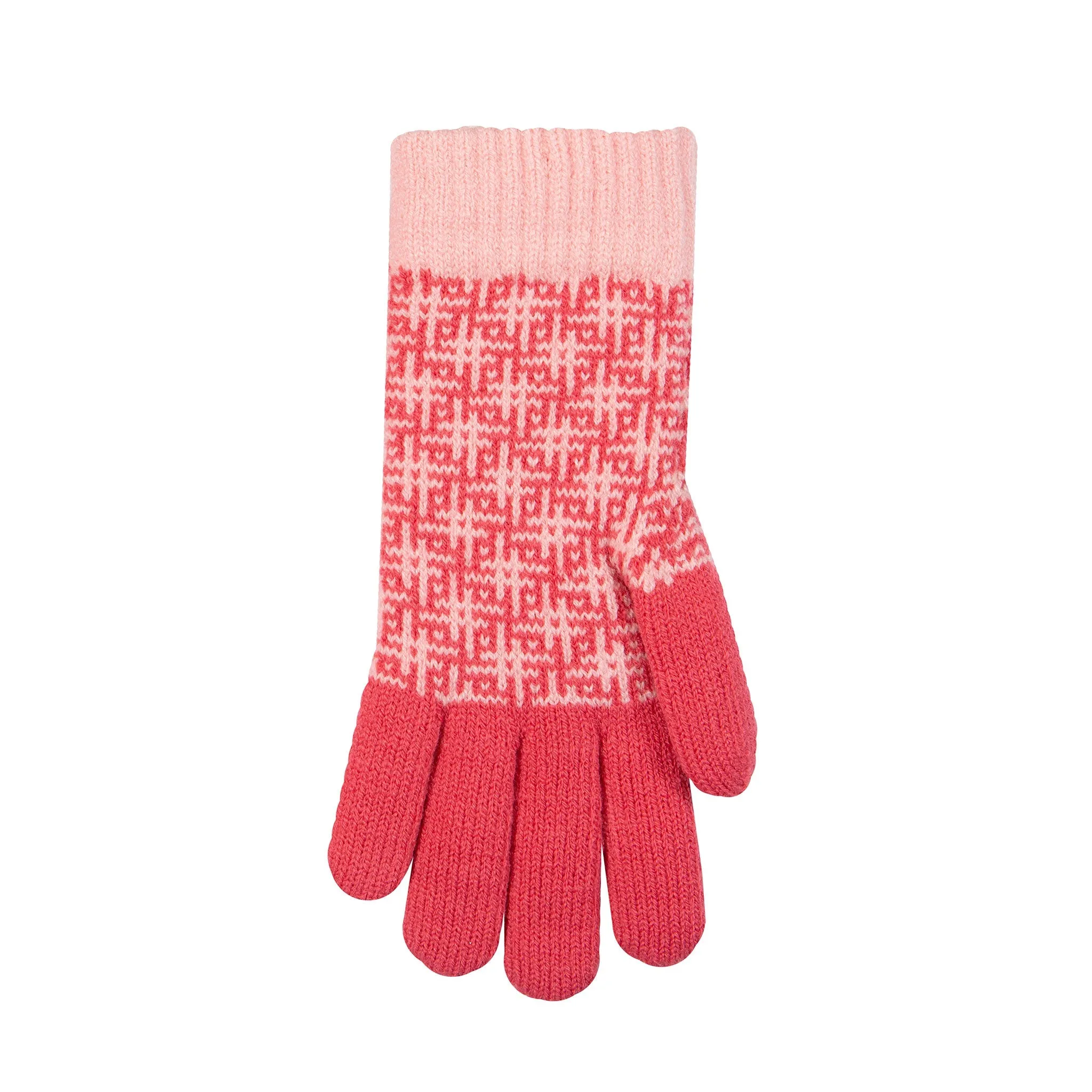 Women’s Jacquard Knitted Gloves with Hash Symbol Pattern