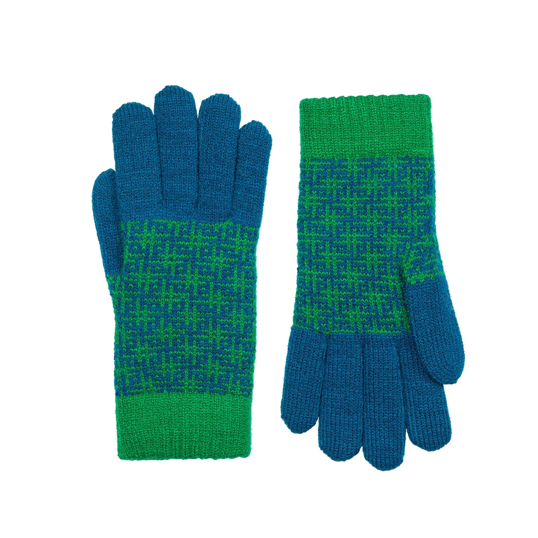 Women’s Jacquard Knitted Gloves with Hash Symbol Pattern