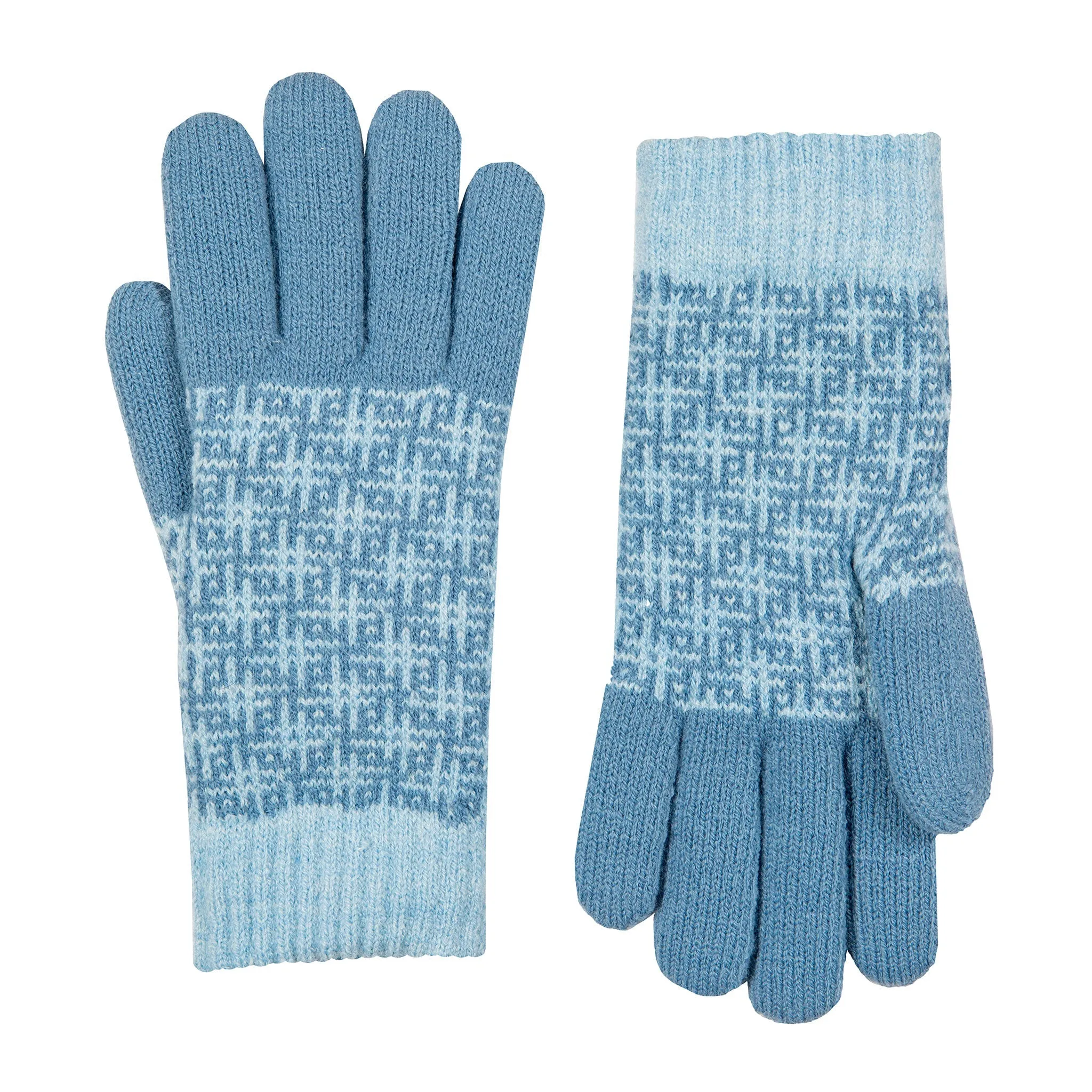 Women’s Jacquard Knitted Gloves with Hash Symbol Pattern