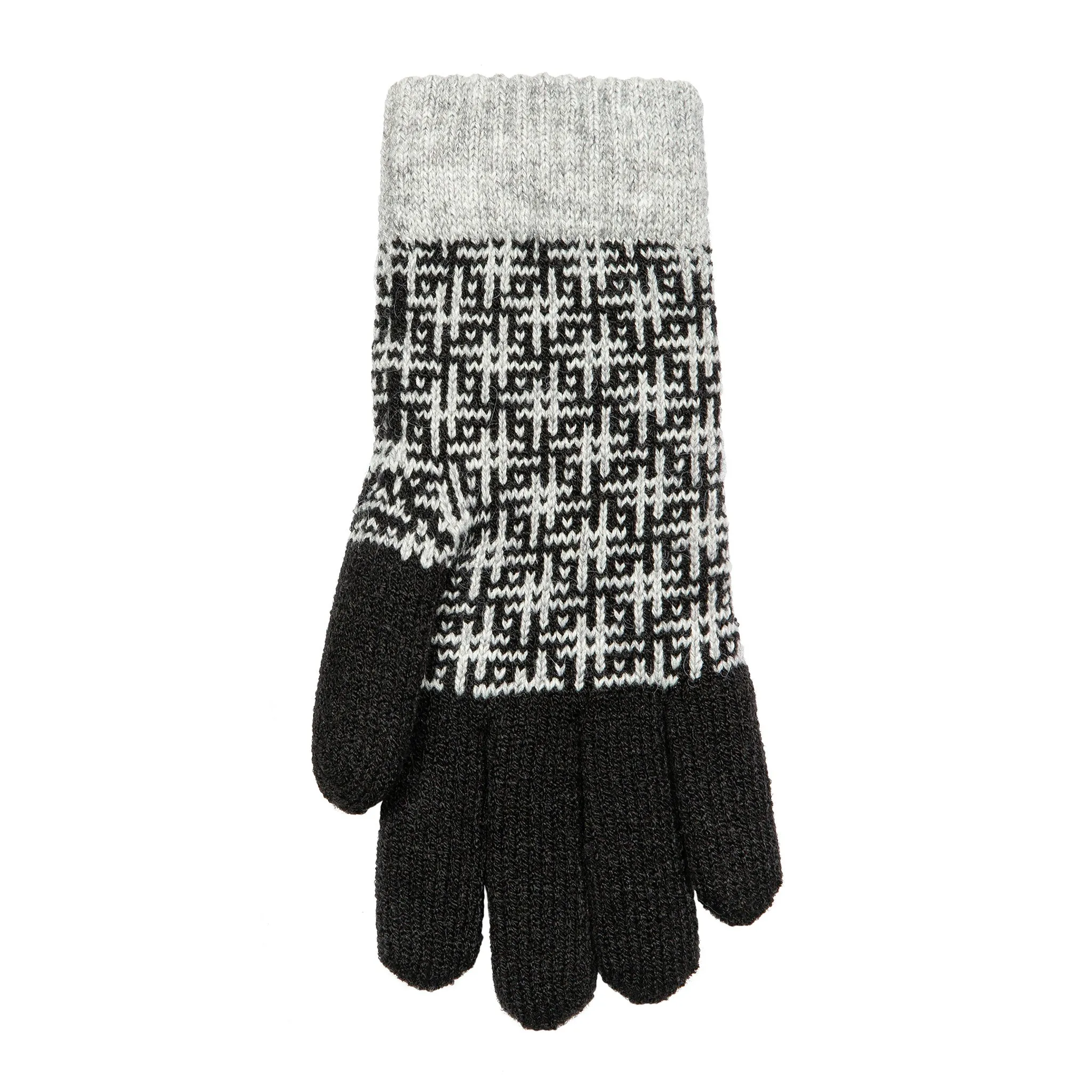 Women’s Jacquard Knitted Gloves with Hash Symbol Pattern