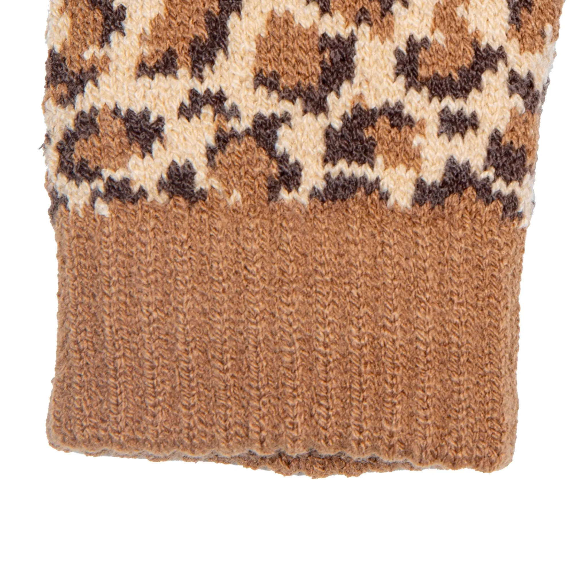 Women’s Jacquard Knitted Gloves with Leopard Print Pattern