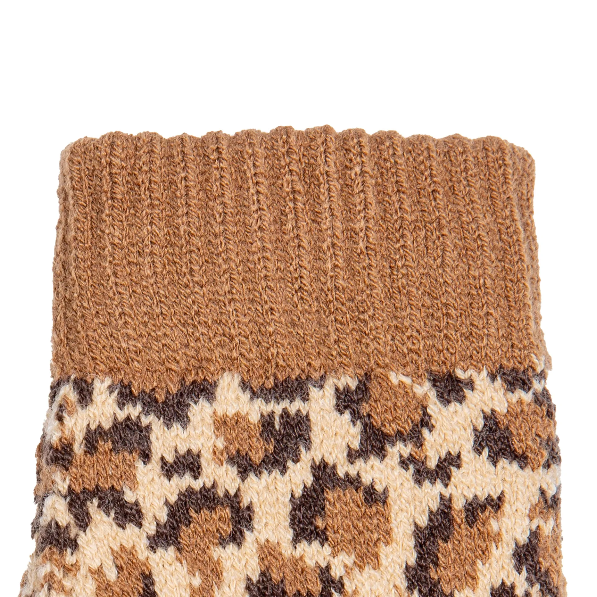 Women’s Jacquard Knitted Gloves with Leopard Print Pattern