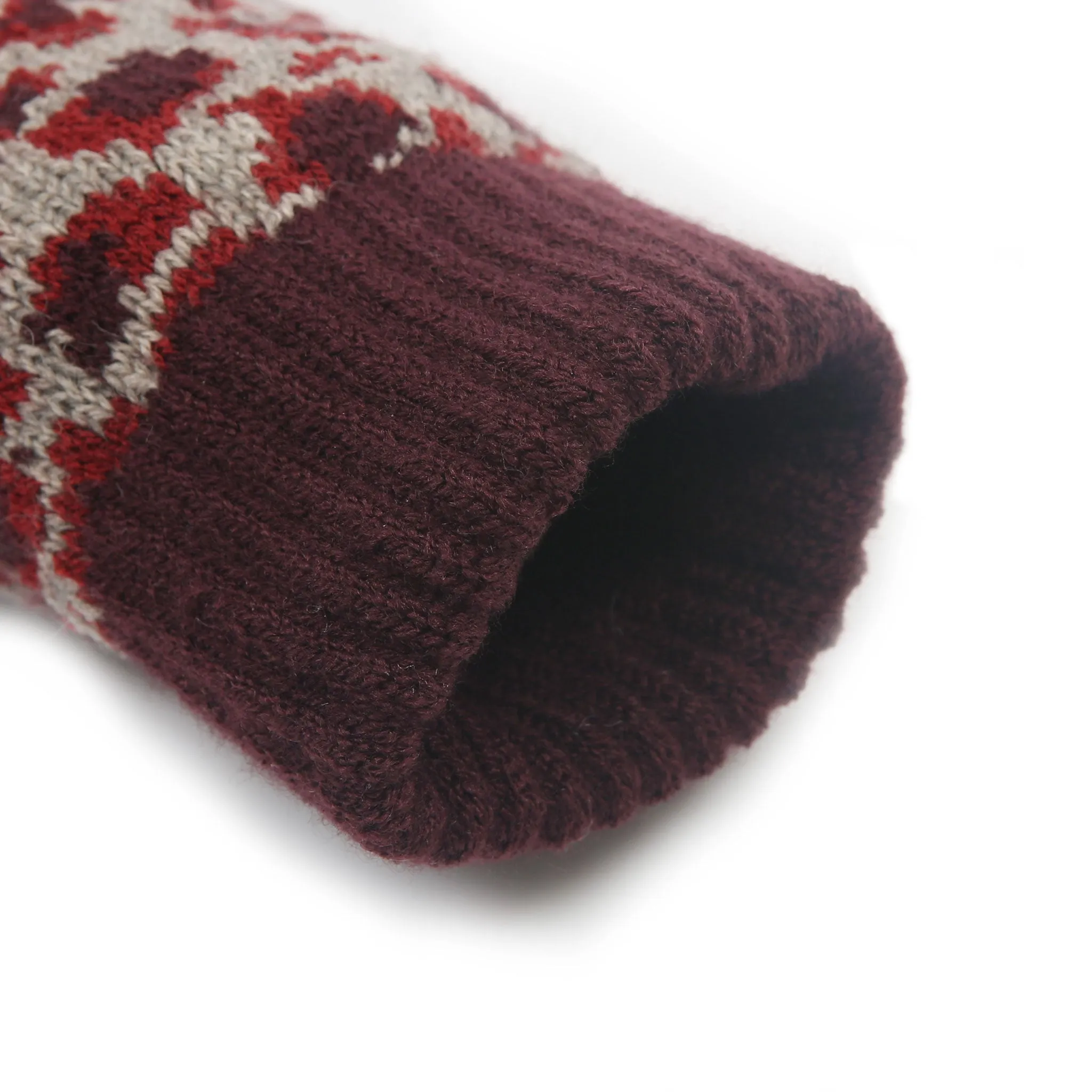 Women’s Jacquard Knitted Gloves with Leopard Print Pattern