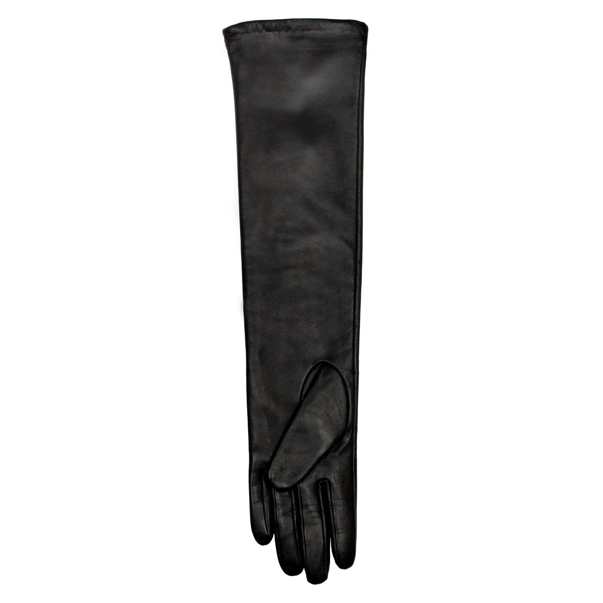 Women’s Long Above-Elbow Leather Gloves with Zip