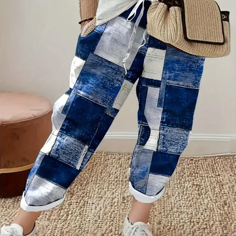 Women's Plus Plaid Print Elastic High Rise Straight Leg Trousers - Effortless Style with Functional Pockets"







Plus Size Casual Pants, Women's Plus Plaid Print Elastic High Rise Straight Leg Trousers With PocketsPlu