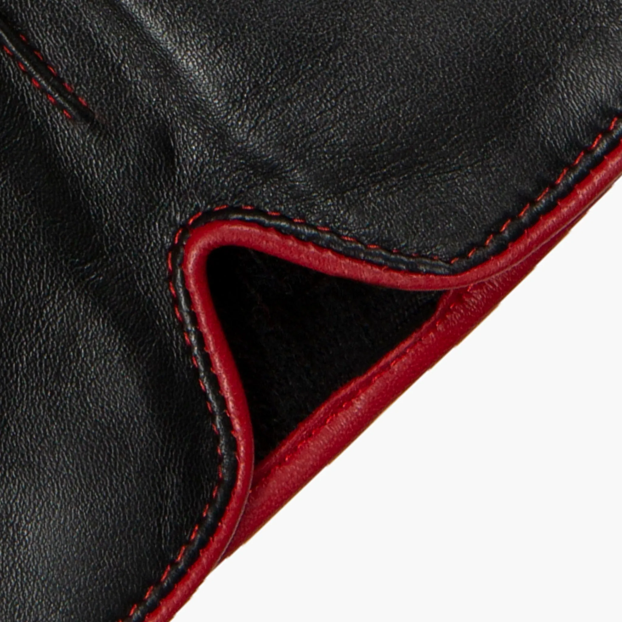 Women’s Single-Point Lined Leather Gloves with Colour Contrast Details