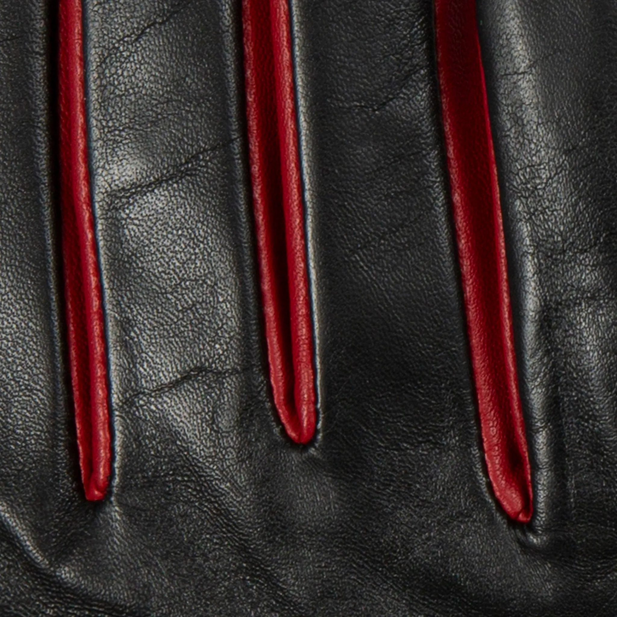 Women’s Single-Point Lined Leather Gloves with Colour Contrast Details