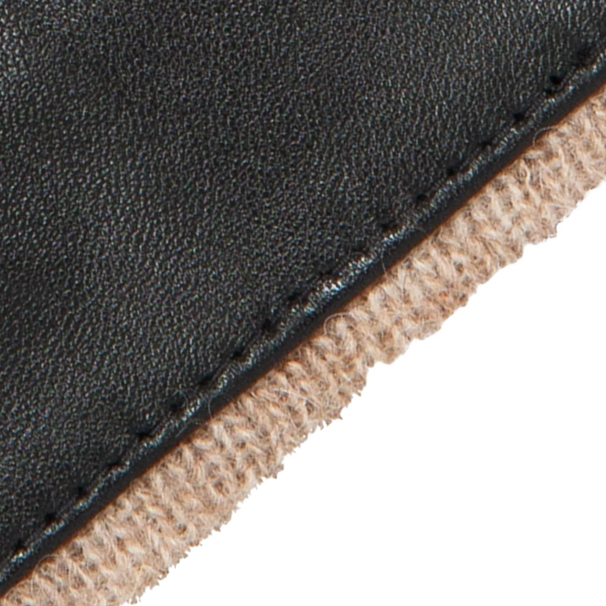 Women’s Three-Point Wool-Lined Leather Gloves with Knitted Cuffs