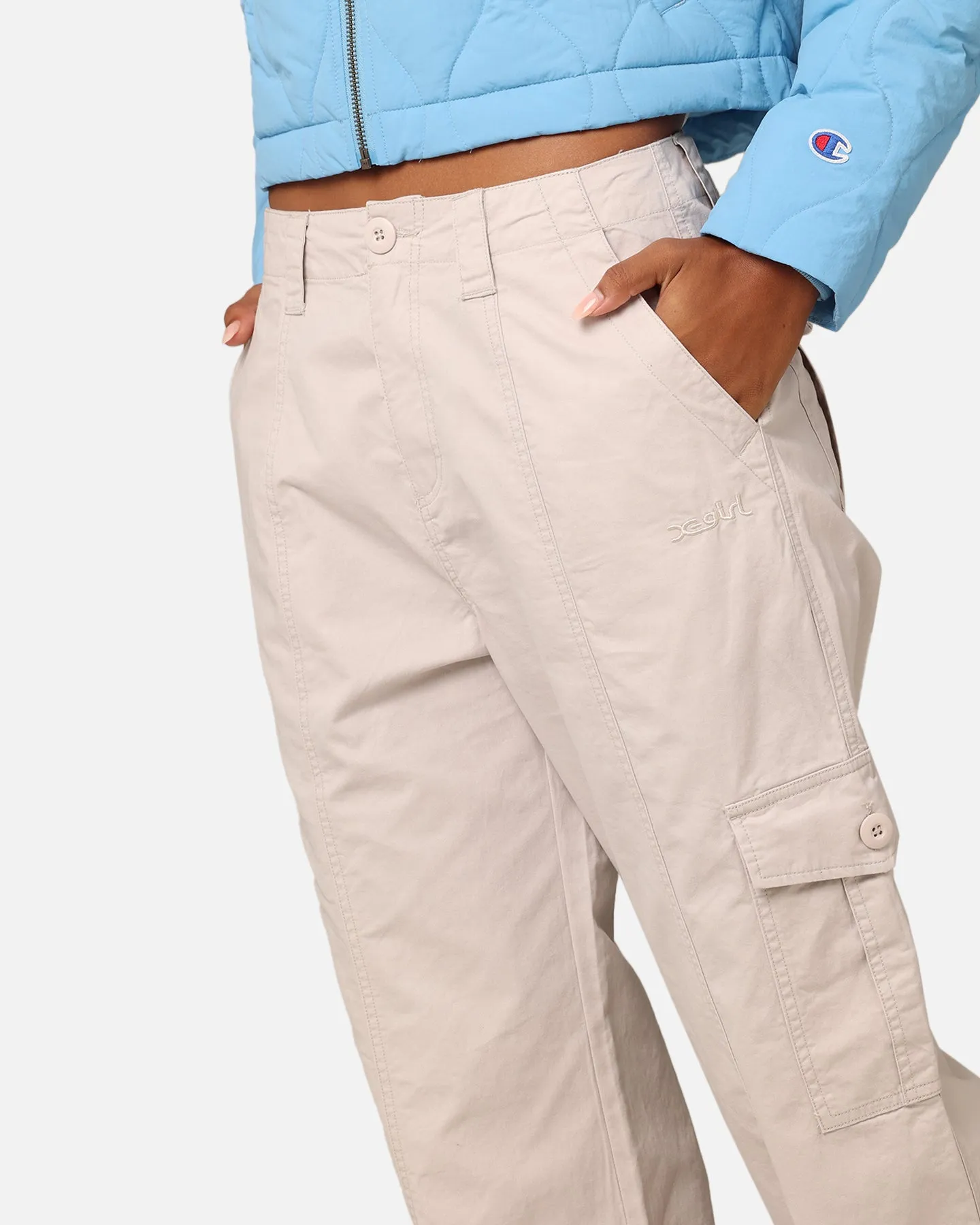 X-Girl Work Cargo Pants White Sand