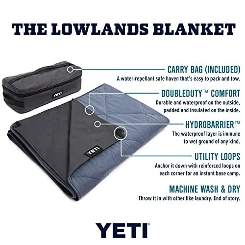 YETI Lowlands Blanket, Multi-Use Blanket with Travel Bag, Alpine Yellow