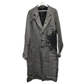 Yohji Yamamoto POUR HOMME ヨウジヤマモトプールオム 24SS PATTERNED MULTI FABRIC BUTTONED JACKET グレンチェックロングジャケット HS-J43-807