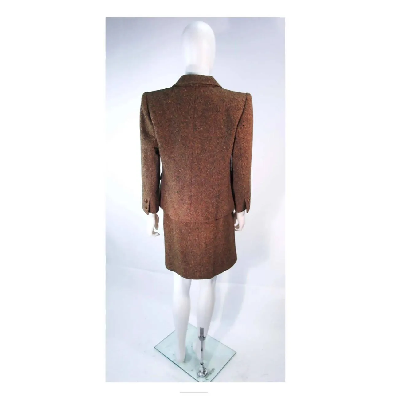 YVES SAINT LAURENT 1970's Brown & Green Skirt Suit | US 4/6