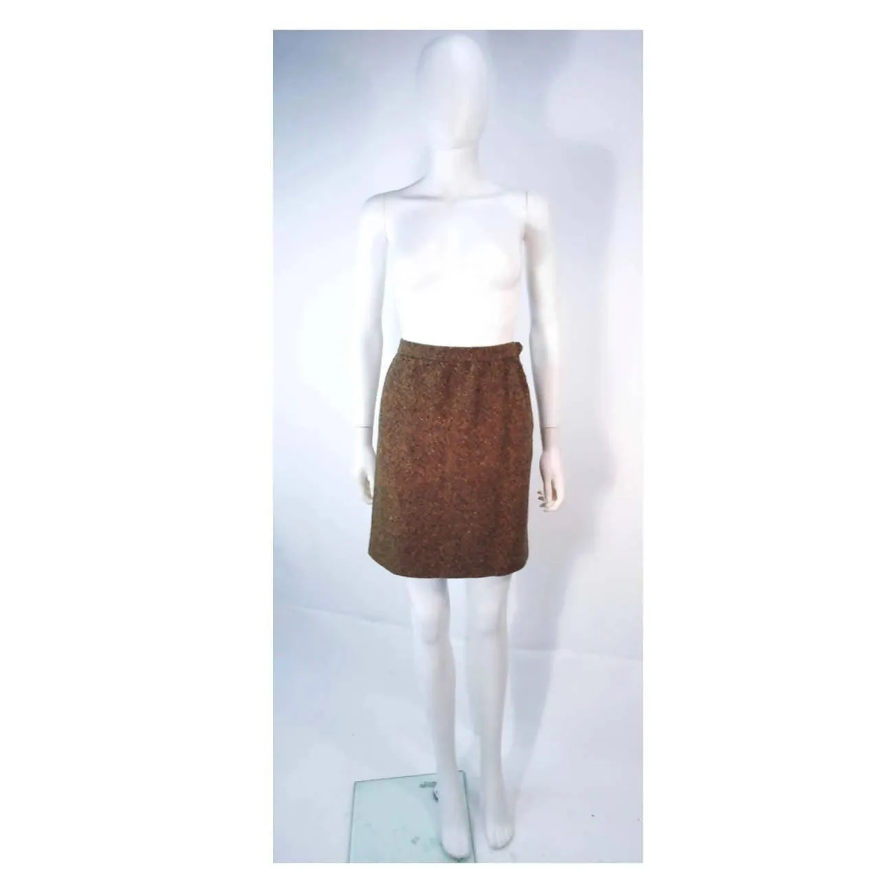 YVES SAINT LAURENT 1970's Brown & Green Skirt Suit | US 4/6